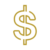 A gold dollar symbol