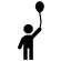 Child holding balloon icon