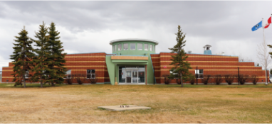 Brown and Green Fire Station